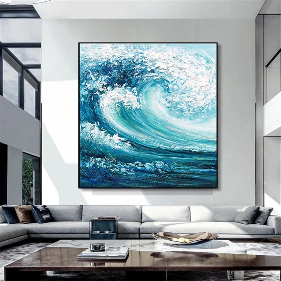 Oil on Canvas Reproduction WAVE OF KANAWAGA, by Hokusai