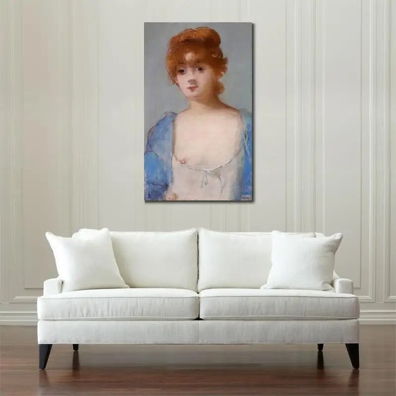 Oil on Canvas Reproduction Young Woman in a Negligee by Edouard Manet