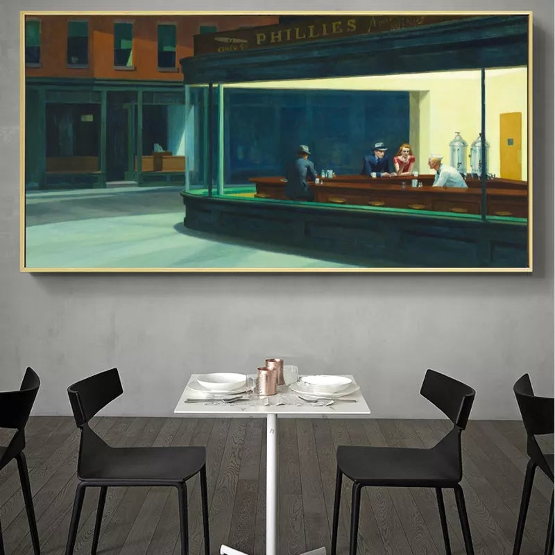 Handpainted Reproduction of NIGHTHAWKS by Edward Hopper