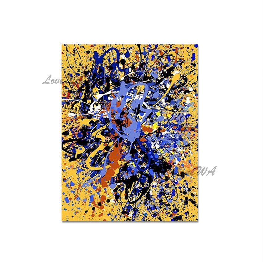 Handmade Oil on Canvas Paint Splatter Jackson Pollock Style