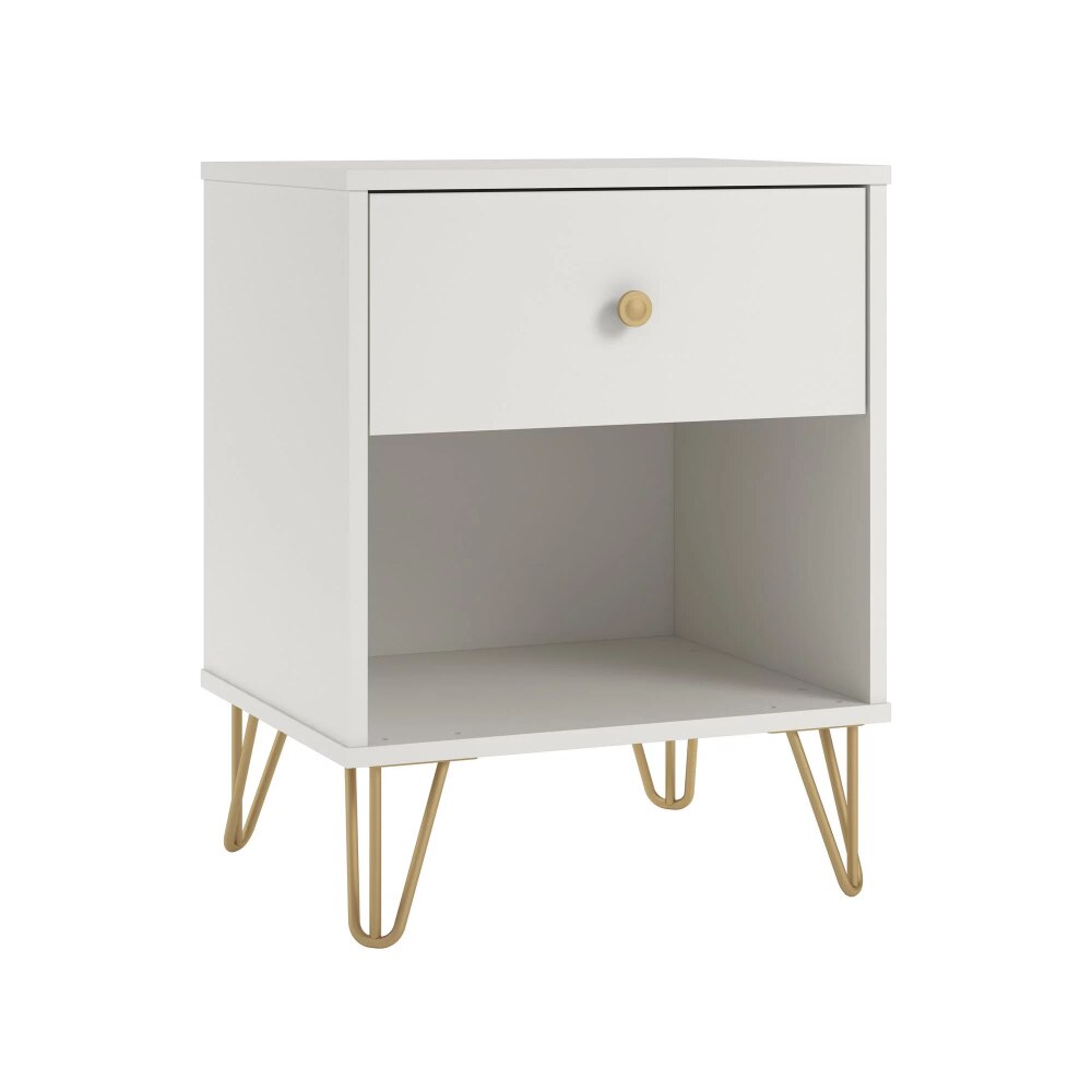 Finley Nightstand, White Side Table for Bedroom Bedroom Furniture