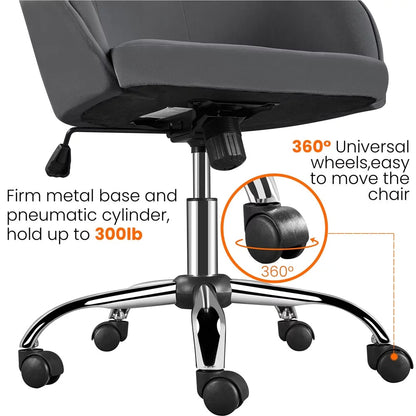 Modern Velvet Adjustable Swivel Office Chair, Chair Gaming