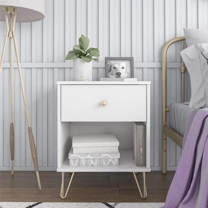 Finley Nightstand, White Side Table for Bedroom Bedroom Furniture