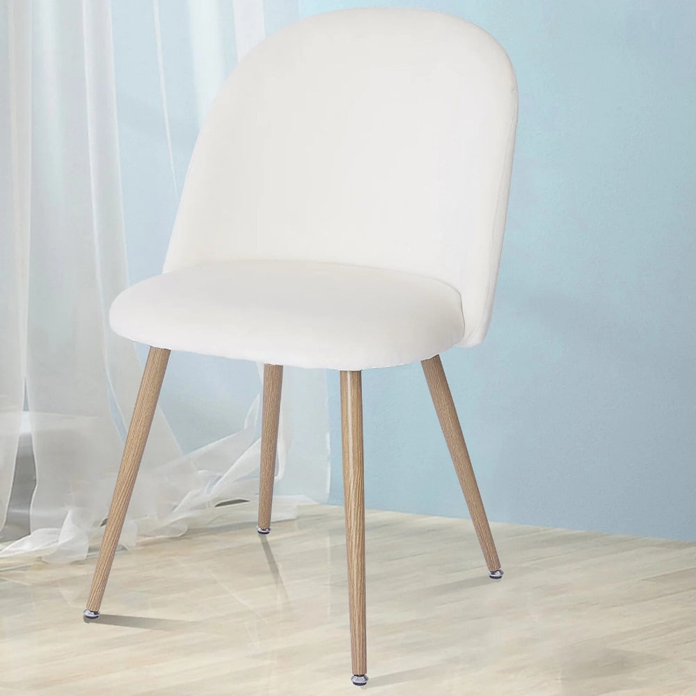 Velvet Dining Chairs, Modern Accent Chair, Cream White,Living Room Furniture, Chair Living Room, Comfortable, Simple and Modern