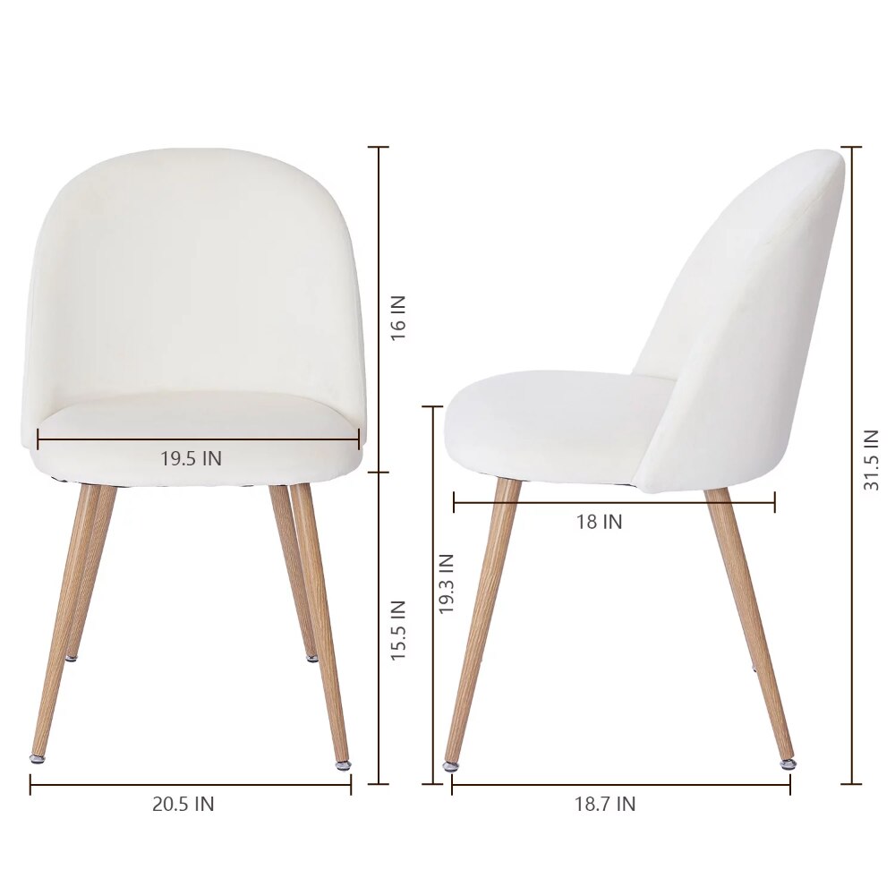 Velvet Dining Chairs, Modern Accent Chair, Cream White,Living Room Furniture, Chair Living Room, Comfortable, Simple and Modern