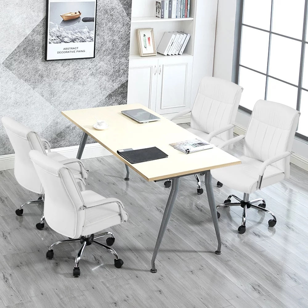 Ergonomic Office Chair Steady 22.5 In Executive Chair, 300 Lbs. Capacity, White Conference Chairs Computer Chairs