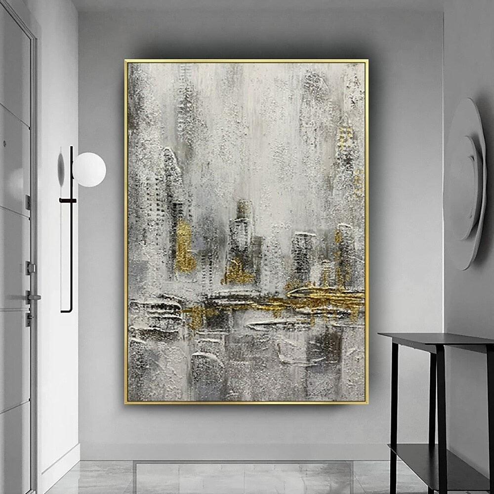 Oil Painting Abstract Handmade Canvas City