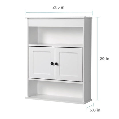 Zenna Home Bathroom Wall Cabinet with 3 Shelves, White bathroom cabinet