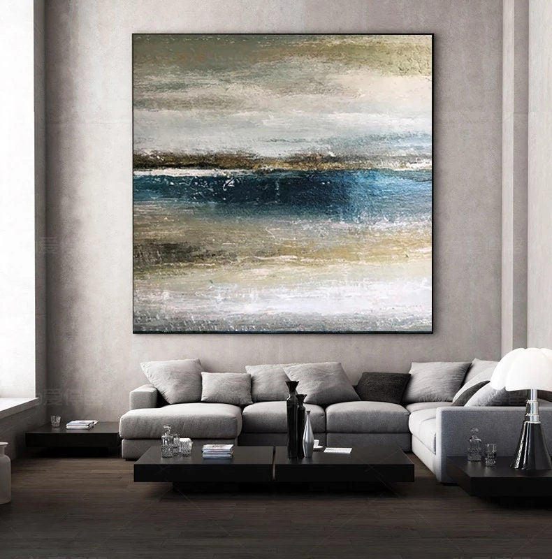 Hand Painted Abstract Oil on Canvas Horizon