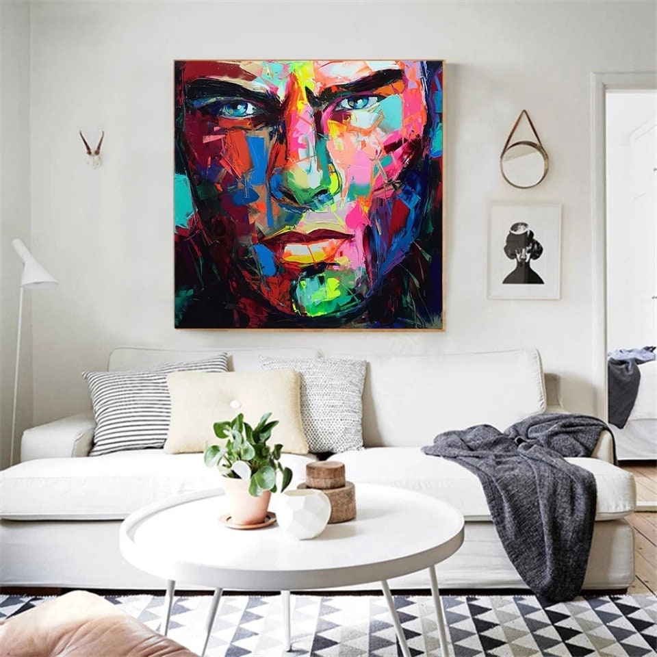 Oil on Canvas Reproduction BLUE EYES MAN by Françoise Nielly