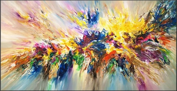 Raging Flow of Colors Original Oil Painting on Canvas