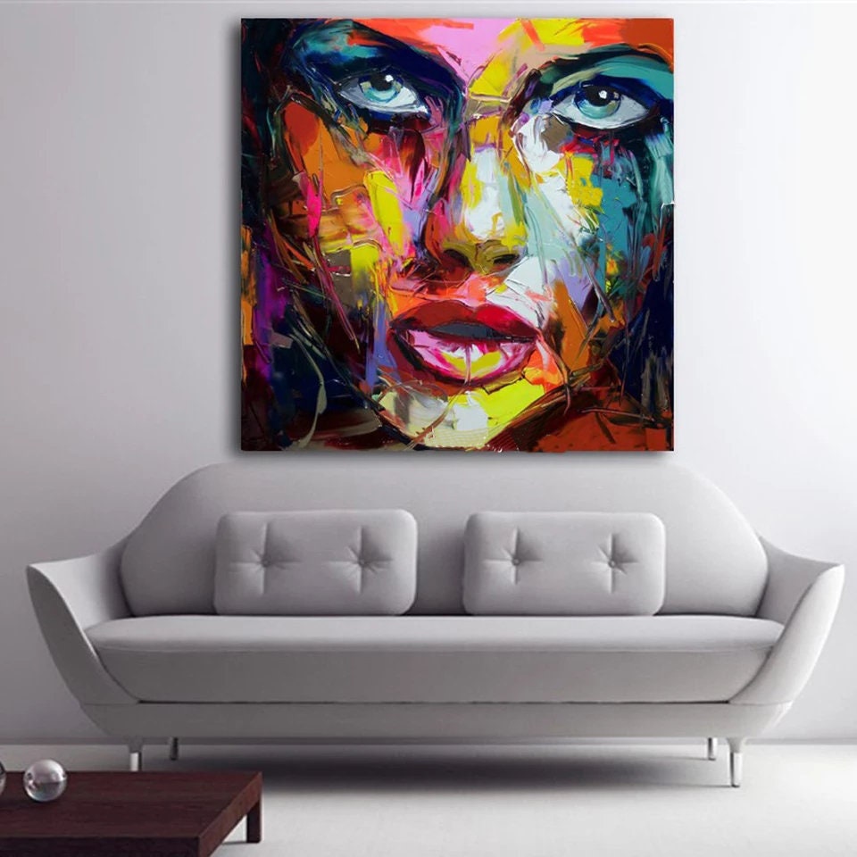 Oil on Canvas Reproduction RED LIPS WOMAN by Françoise Nielly