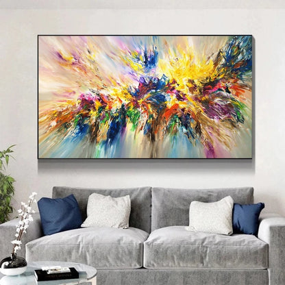 Raging Flow of Colors Original Oil Painting on Canvas