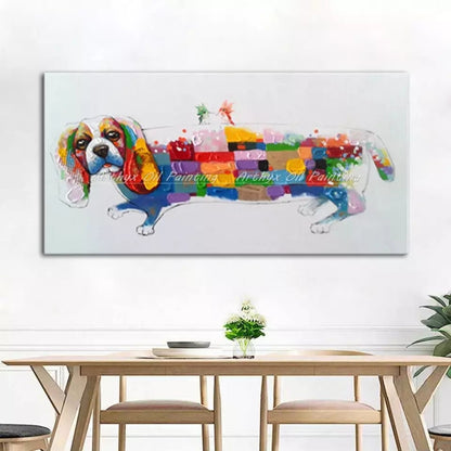 Large Hand Painted Dachshund sausag Puppie
