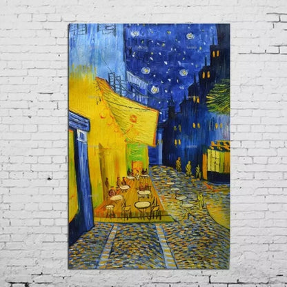 Oil on Canvas Reproduction CAFÉ TERRACE AT NIGHT by Vincent Van Gogh