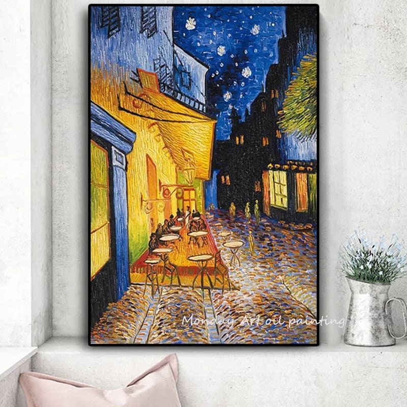 Oil on Canvas Reproduction CAFÉ TERRACE AT NIGHT by Vincent Van Gogh