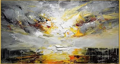Yellow Sky Reflexion Hard Texture Acrilic over Canvas